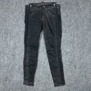 RND Robert Rodriguez Womens Faux‎ Leather Black Skinny Pants Size 28
